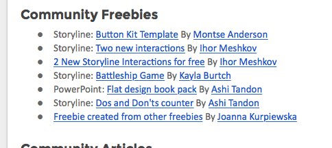 It’s only Tuesday and check out what the community’s sharing! community.articulate.com/forums/buildin… << Gonna be a big recap week