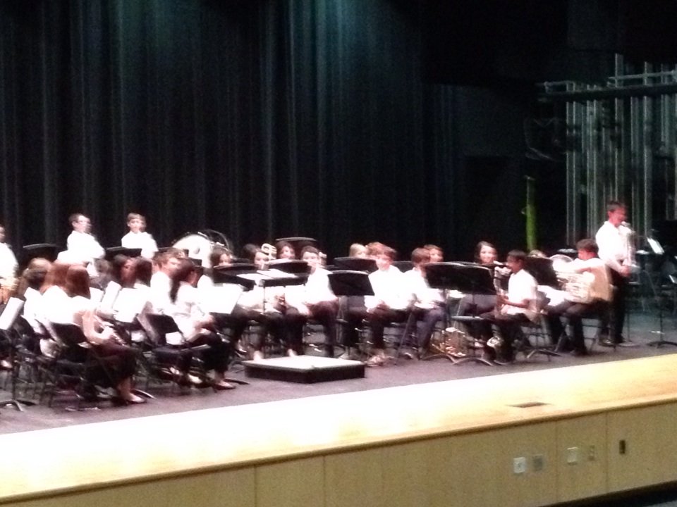 The 7th grade band began their portion of the concert with Anchors Away. Congrats to all grades - great job!