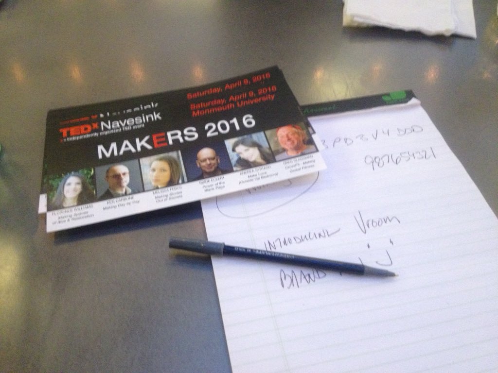 JohnRidgeway's tweet photo. @tedxnavesink crunch. Don't miss MAKERS @monmouthu #TedxNav https://t.co/MIyiPb7aTj