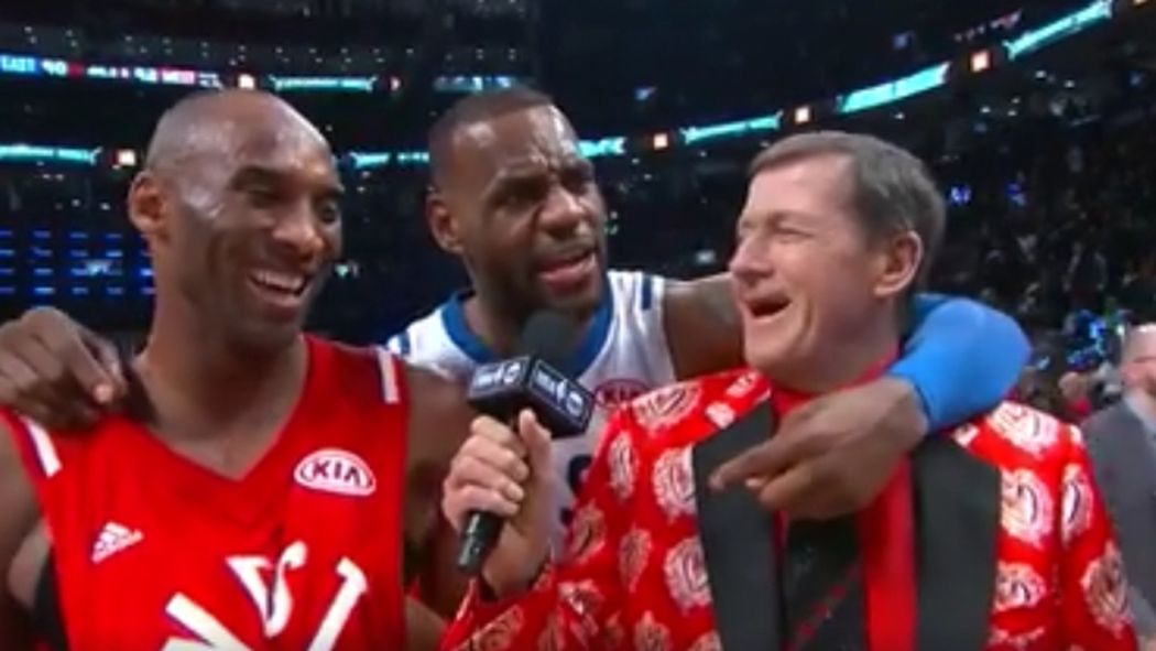 LakersSBN's tweet photo. Kobe and LeBron joined in the outpouring of support for Craig Sager #SagerStrong https://t.co/pJE1jaizvq https://t.co/pWnSWQHWHG