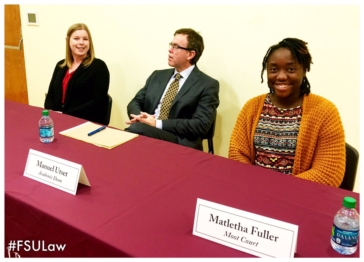 DeanB_FSULaw's tweet photo. How important are co-curriculars? Great panel today. Thanks students, Dean Utset &amp; Tyler Everett! @FSUCollegeofLaw https://t.co/geIsjDNIO9