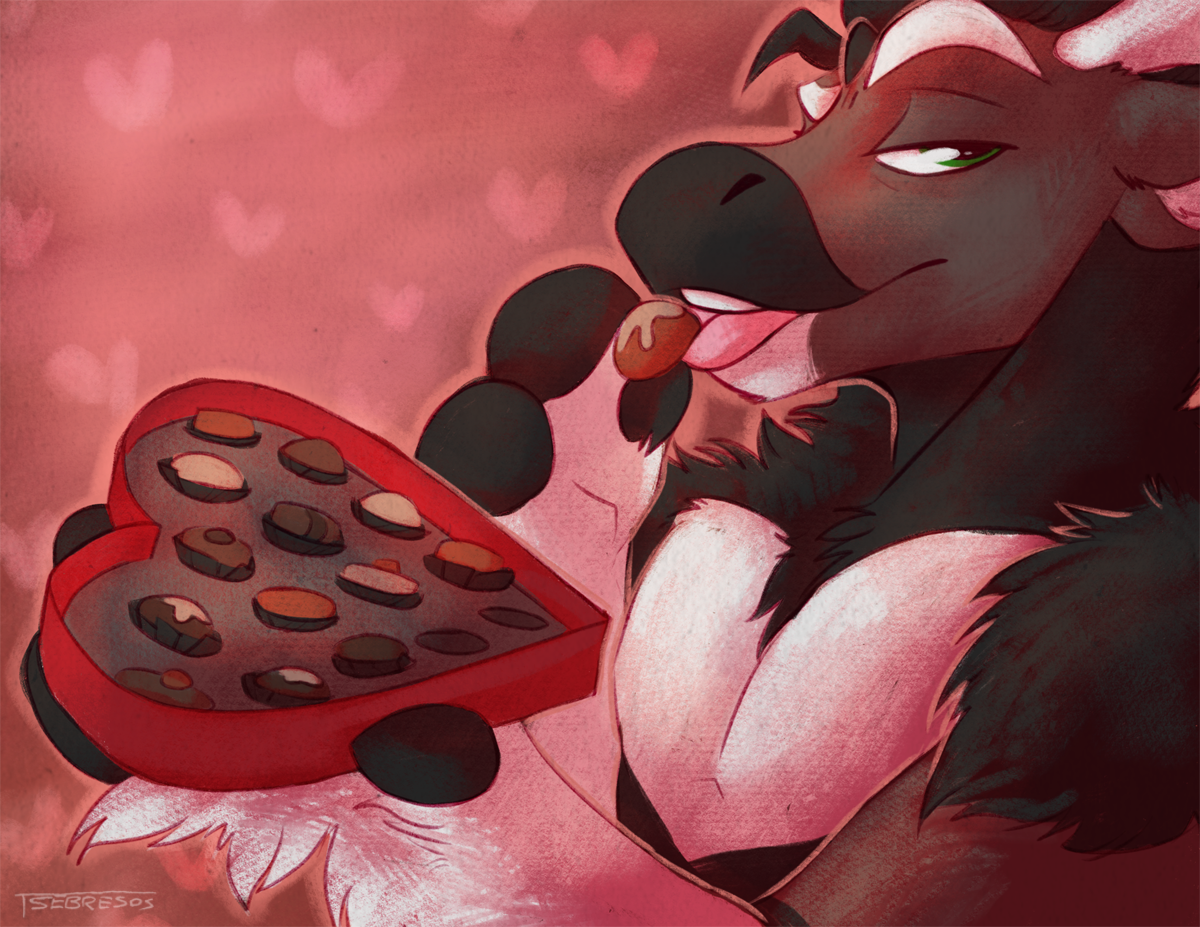 KnowMeByHart's tweet photo. The chocolate isn't the only delicious thing in this picture ;) 
Here's February 2017 - #HartCalendar by @Tsebresos https://t.co/HMgisFZtTi