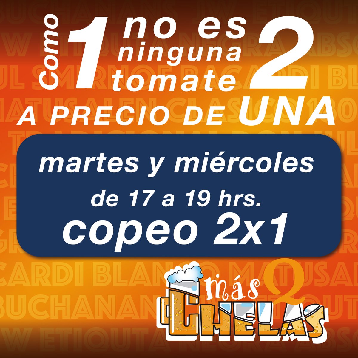 masque_chelas's tweet photo. Aún es buena hora de aprovechar
el cope al 2 x 1
#SomosMasqueChelas https://t.co/1wDQXwNxTS