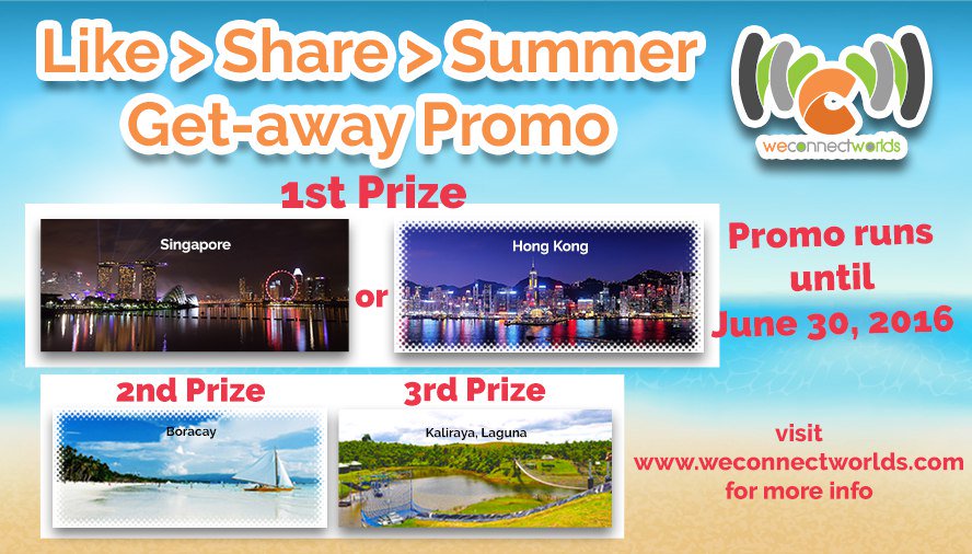 WeConnectWorlds's tweet photo. Like>Share>Summer! Get-away Promo! #promo #like #share https://t.co/HkKH7zvoyD