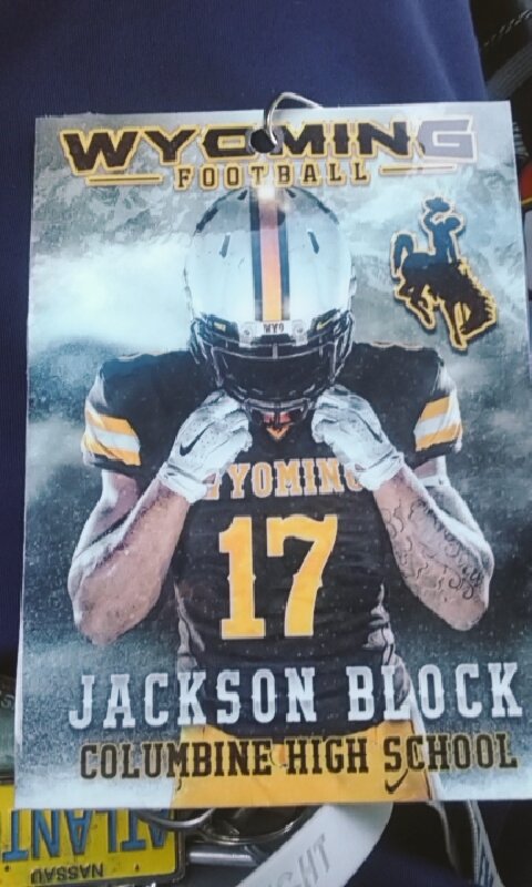 JacksonBlock17's tweet photo. Great visit today at Wyoming w/ my boy @mikeykg13 thanks @WyoCoachCoop @ghaugii7 for having us!🏈 @SixZeroStrength https://t.co/HbYz6JpUPN