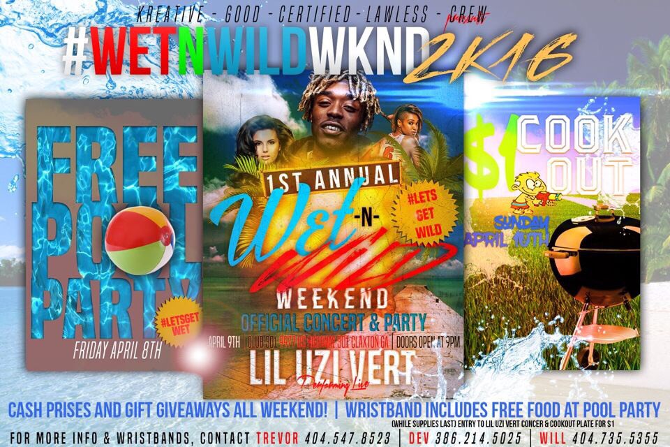 CERTIFIEDU's tweet photo. This the line up folks for
#WetNWildWKND2K16
#LetsGetWet Friday 💦
#LetGetWild Saturday 🎤
#LetsGetSober Sunday 🍗😂 https://t.co/vksOP7SHHt