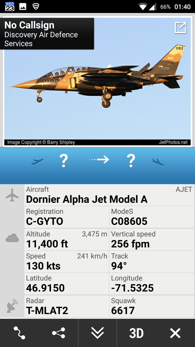 CivMilAir's tweet photo. Discovery Air Defence Services 
Alpha Jet #CGYTO https://t.co/JTy48zDNV3 https://t.co/noJlJjDXgI