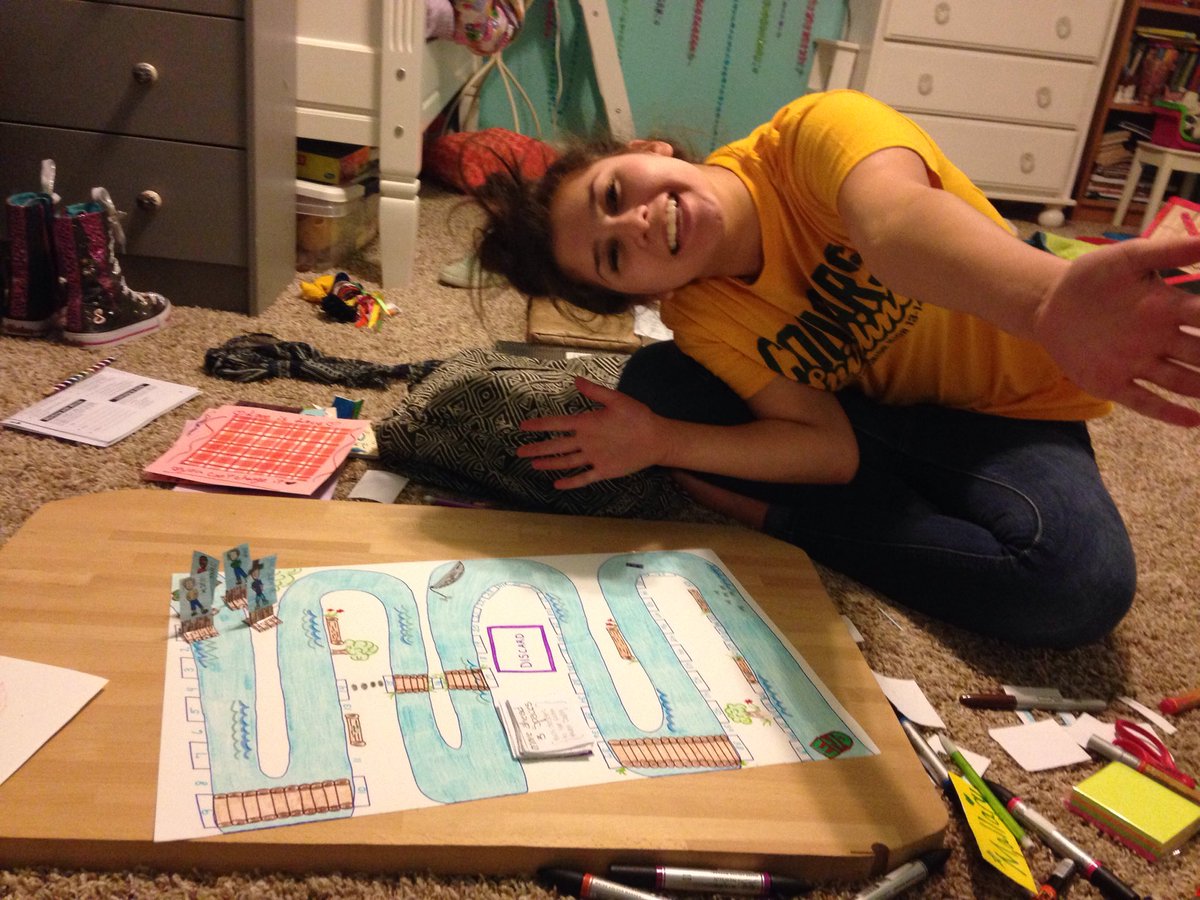 shay_lee91's tweet photo. The Adventures of Huckleberry Fin game board with Emma! #lotsoflogs #creative https://t.co/wM6KLc8qnx