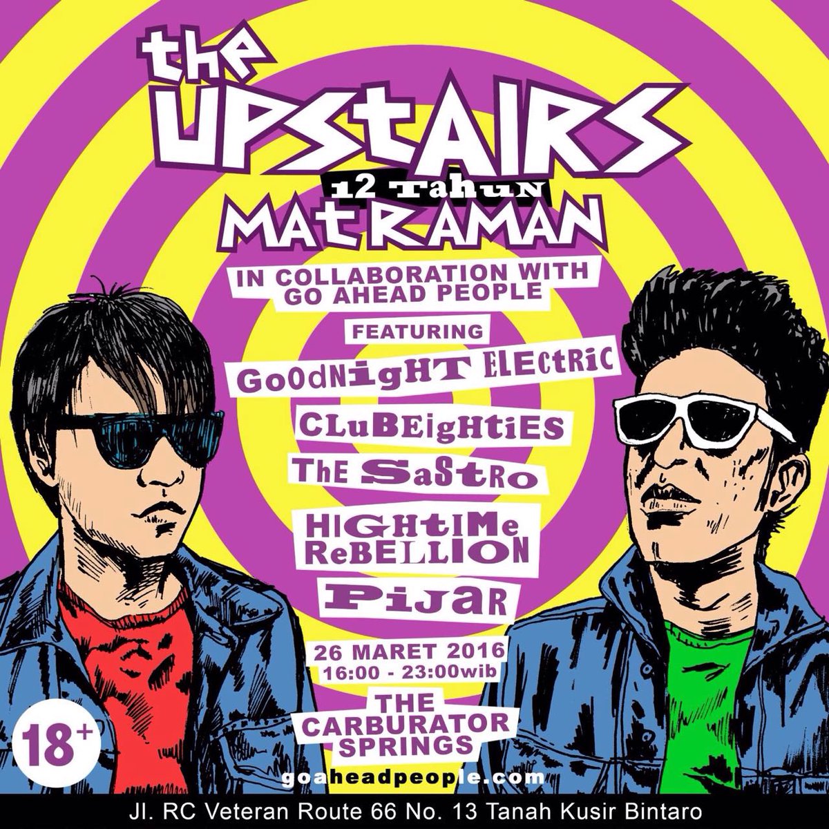 jimijimz's tweet photo. Sabtu besok  @theupstairs3 #12thnMatraman mini concert &amp; CD reissue realese party @CScafeJKT Free Entry 18+ https://t.co/NlukJ3pa3b