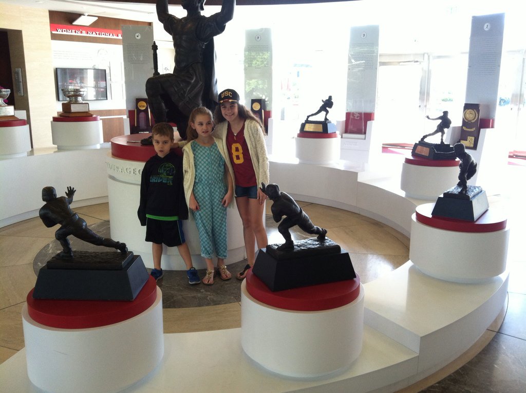 mrshevlin's tweet photo. Yes. That is 6 Heismans with them. Should be 7. #bush5 https://t.co/wBUPbntbet
