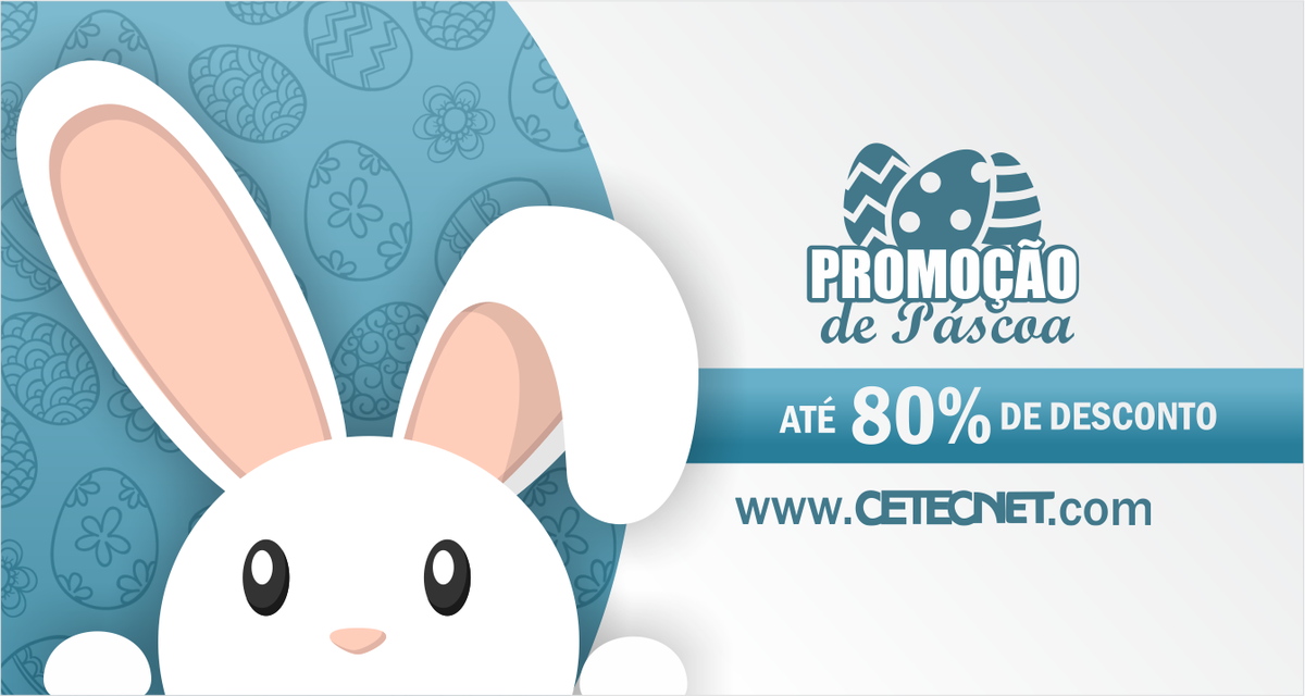 CetecnetOficial's tweet photo. [De 25 a 27/03] O Coelho da Páscoa traz descontos de até 80% nos cursos do CETECNET.Confira https://t.co/6pSfTrXCNf https://t.co/QGiRLIYgDL