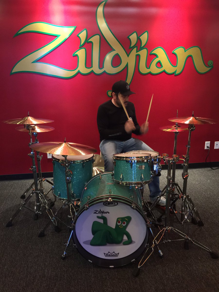 Picking out my dream cymbal setup. Thank you Kirsten M and Sarah Hagan at the best cymbal co in the world!#SPNFamily