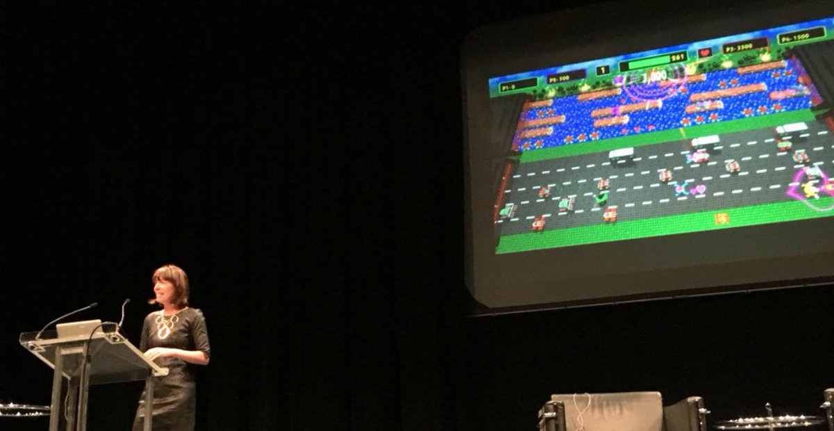 BrentToderian's tweet photo. "Too many of our streets are like the game #Frogger. We could have called it 'pedestrian.'" @JSadikKhan #streetfight https://t.co/a4YZrsqtl0