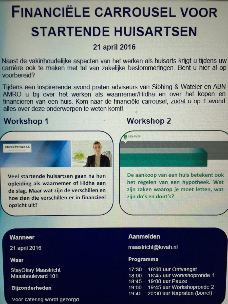 Samenwerking @SibbingWateler #huisartsinopleiding meld je aan #hypotheek #waarnemen #praktijkpand #goodwill