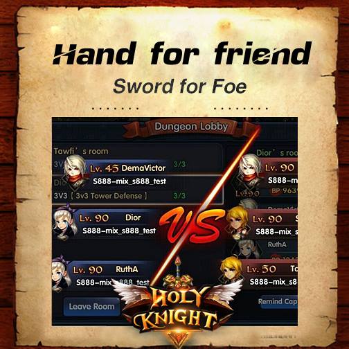 4399Game's tweet photo. Hand for FRIEND Sword for FOE! Fight in #HolyKnight https://t.co/dLcD3UExXv