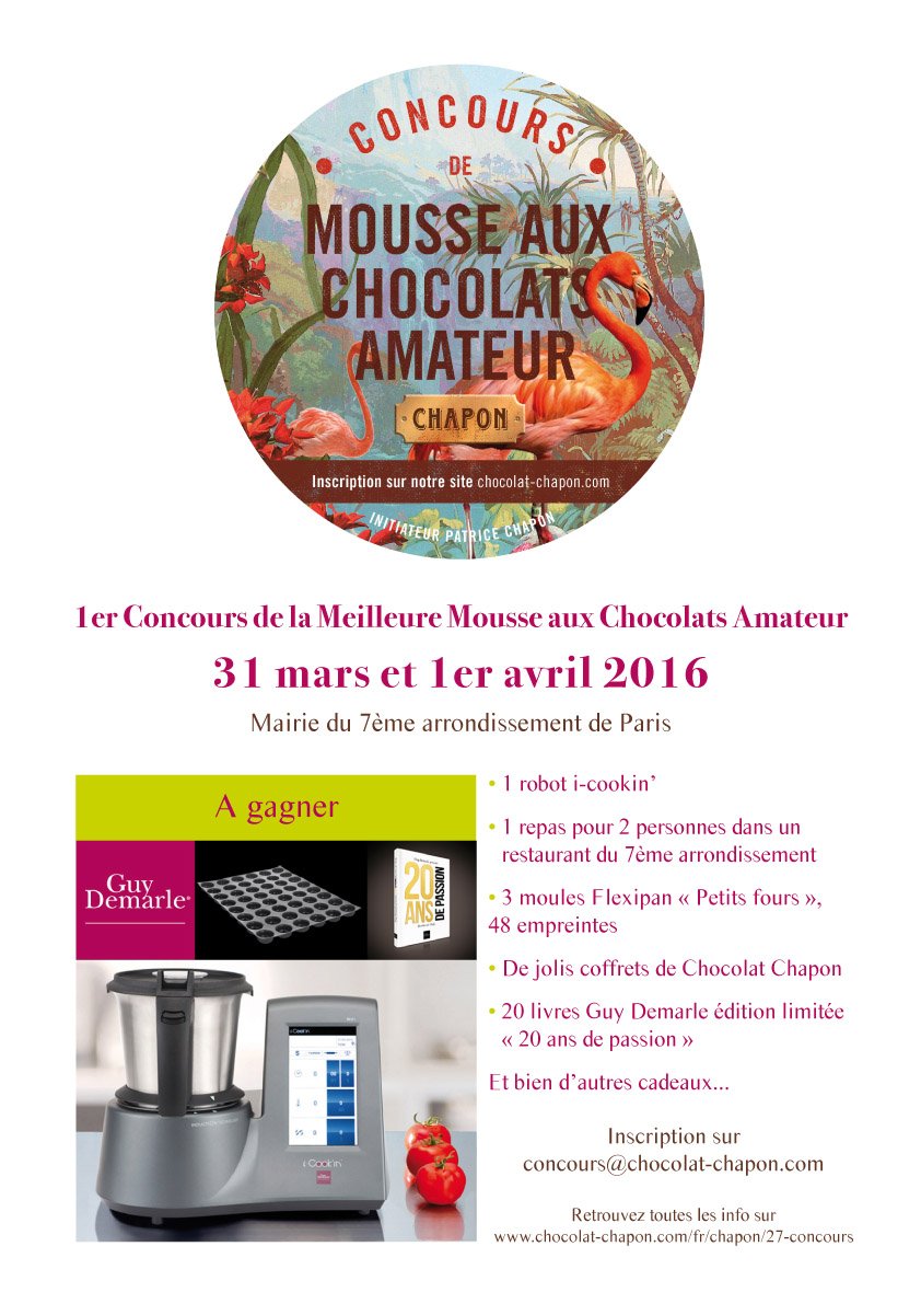 1 i-Cook’in à gagner inscrivez-vous au #Concours de la Meilleure #MousseAuxChocolats Amateur
chocolat-chapon.com/fr/chapon/27-c…
