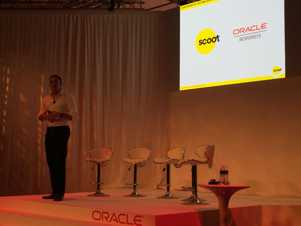 will_griffith's tweet image. Steven Greenway @ Scoot talking about how how Oracle Responsys is helping them drive customer experience #ModernCX