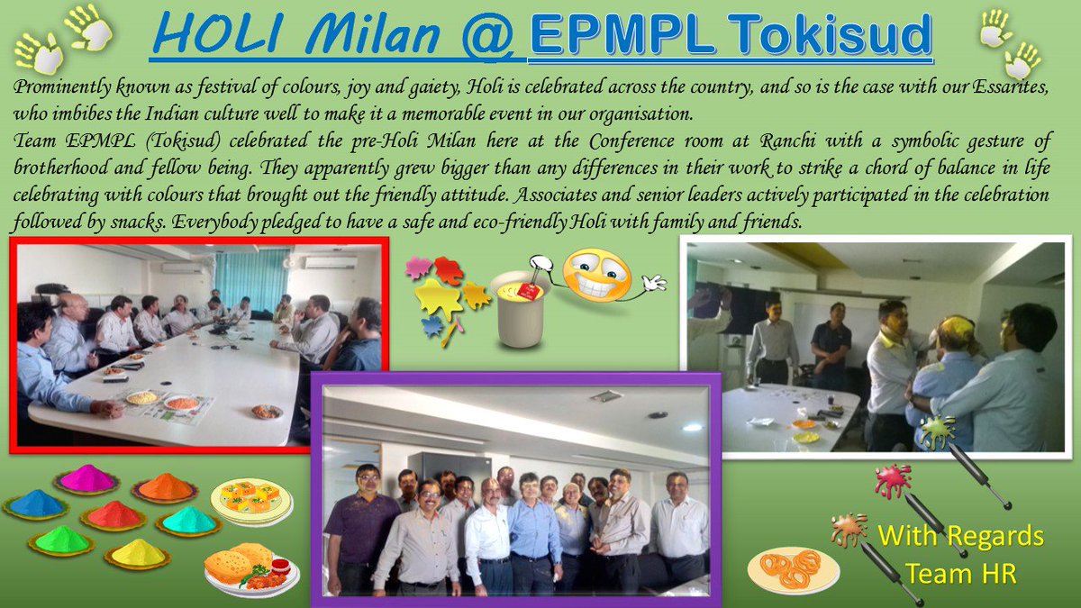 HR_SShekhar's tweet photo. Holi Milan @ EPMPL (Tokisud)... https://t.co/9Au00vJtBZ