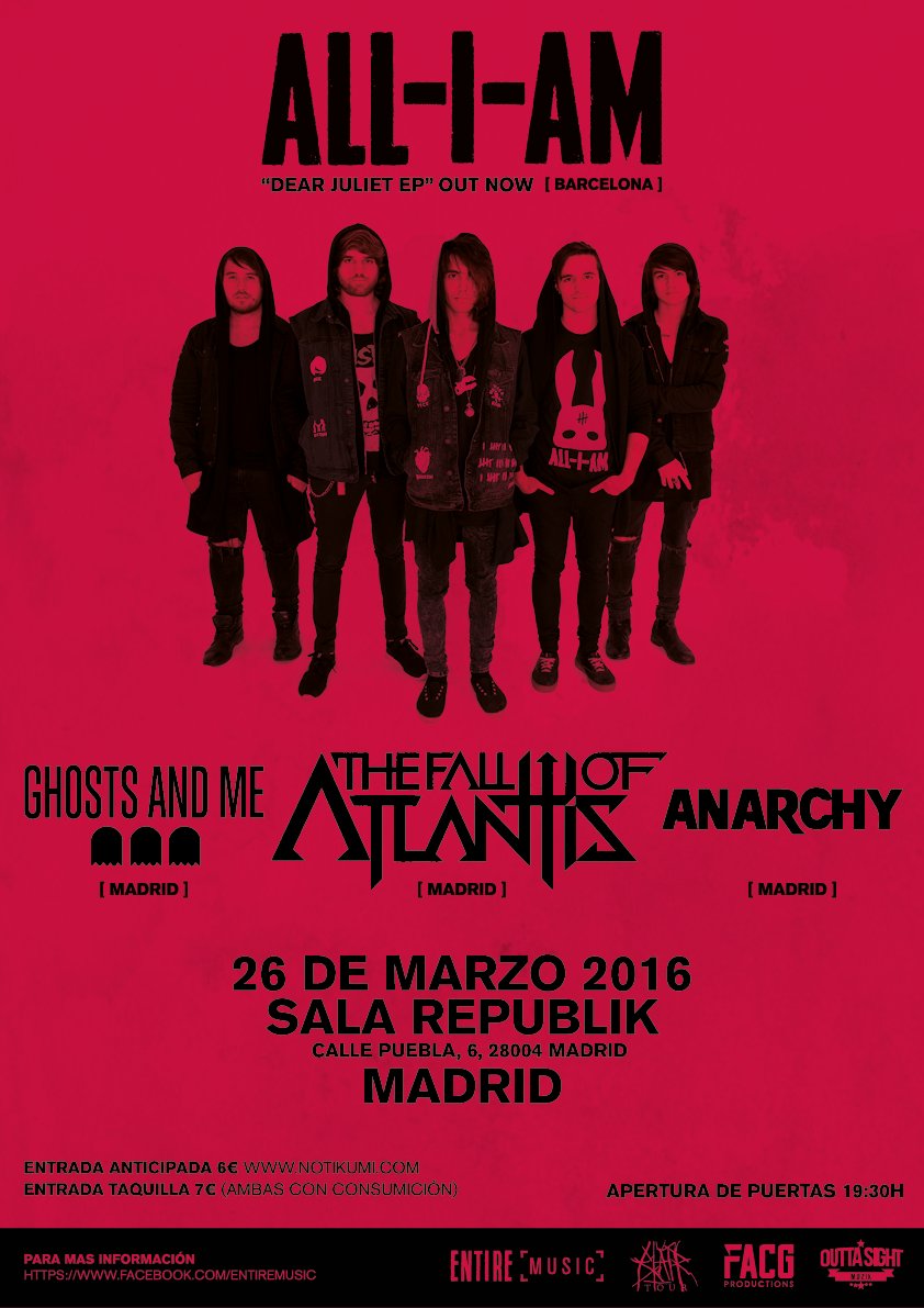 madridbolos's tweet photo. #SÁBADO 26 #MARZO #CONCIERTO @alliamofficial BCN @thefallofatlant @GhostsAndMe @TheAnarchy_Band 6€Beb #Madrid #metal https://t.co/igqus66VaF