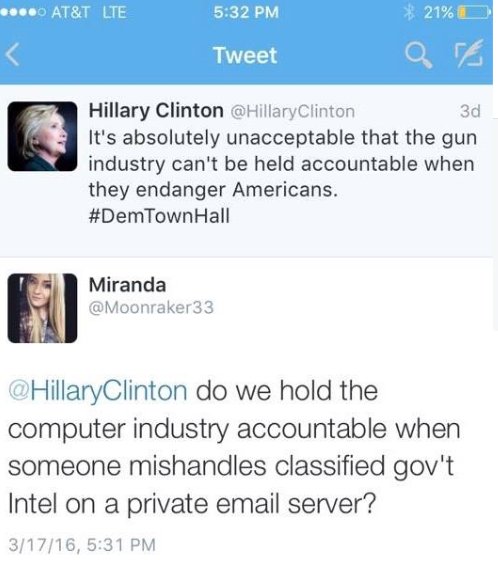 2nd4Freedom's tweet photo. Anti-Clinton Gun Tweet Breaks the Internet: Gun Tweet of the Day https://t.co/A97q70u3VT https://t.co/5JPwtdqhNk