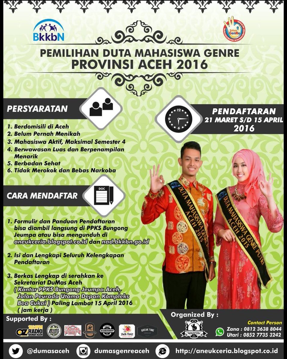 Duta Mahasiswa Genre Dumasaceh Twitter