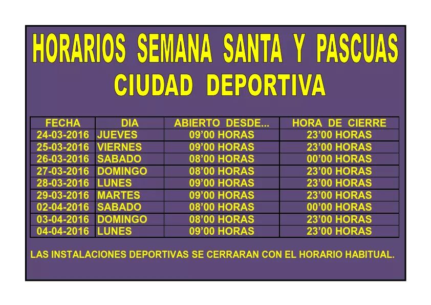 CamVillenense's tweet photo. Horarios de Semana Santa https://t.co/Pfathp9oT3