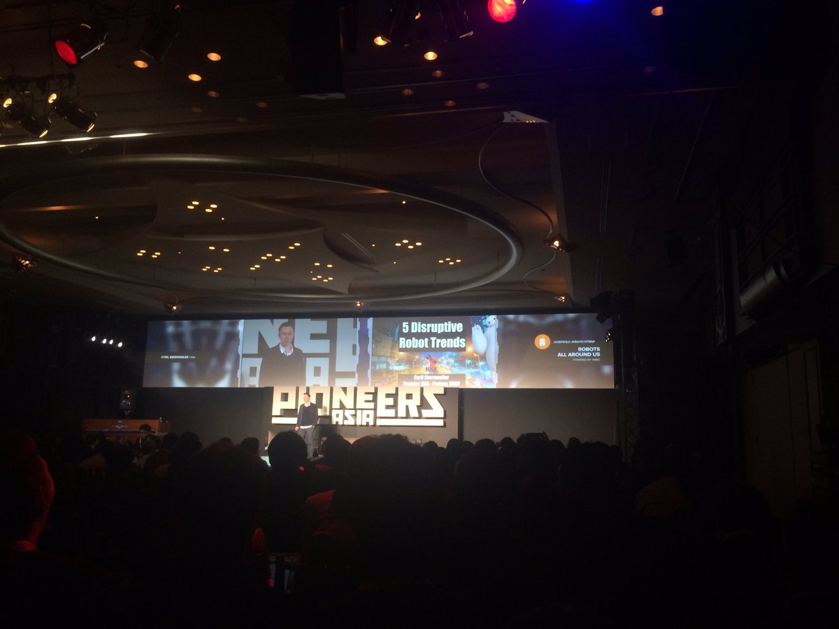 Cyril Ebersweiler from #hax showing the future of robotics at #PioneersAsia