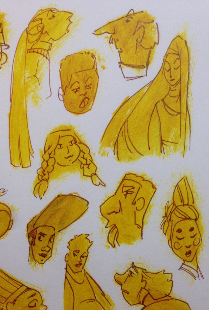 drew sum people over paint blobs 