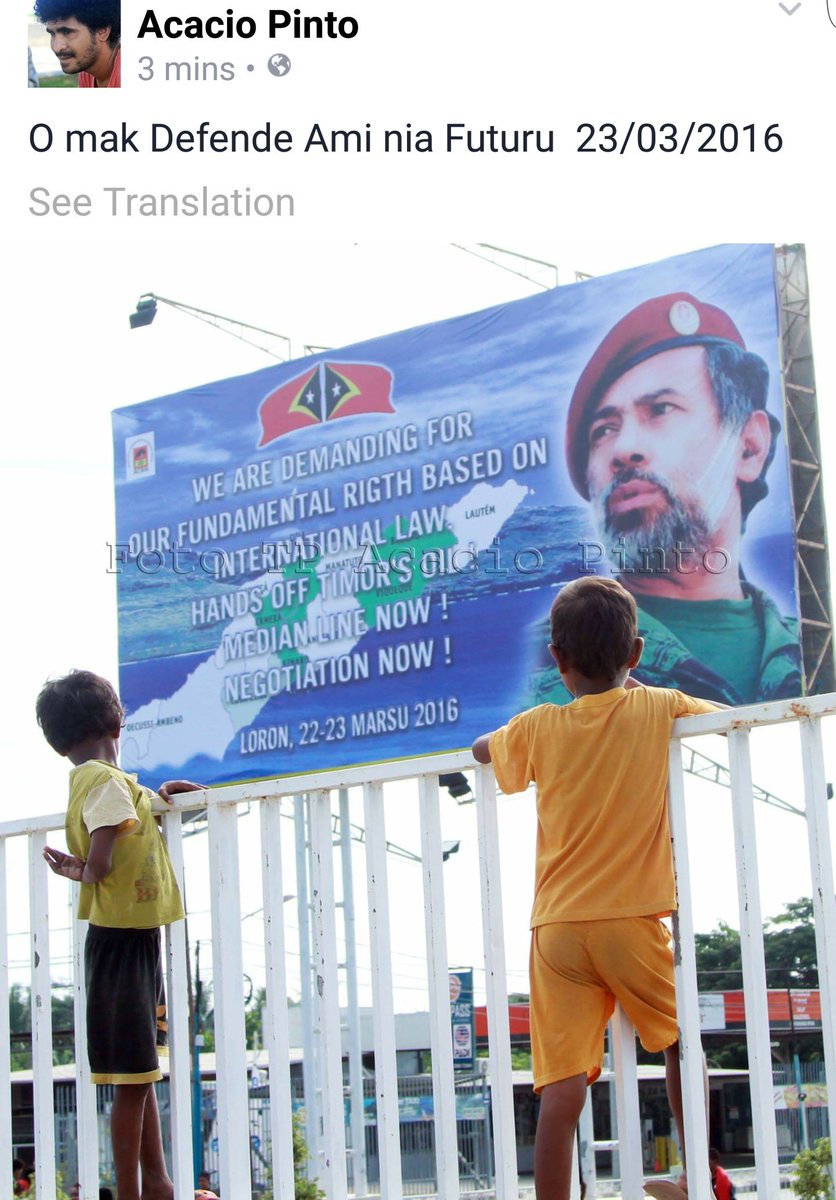 A huge billboard in central #Dili #Timor not far from protest epicenter 
#medianlinenow #HandsOffTimorsOil #Xanana