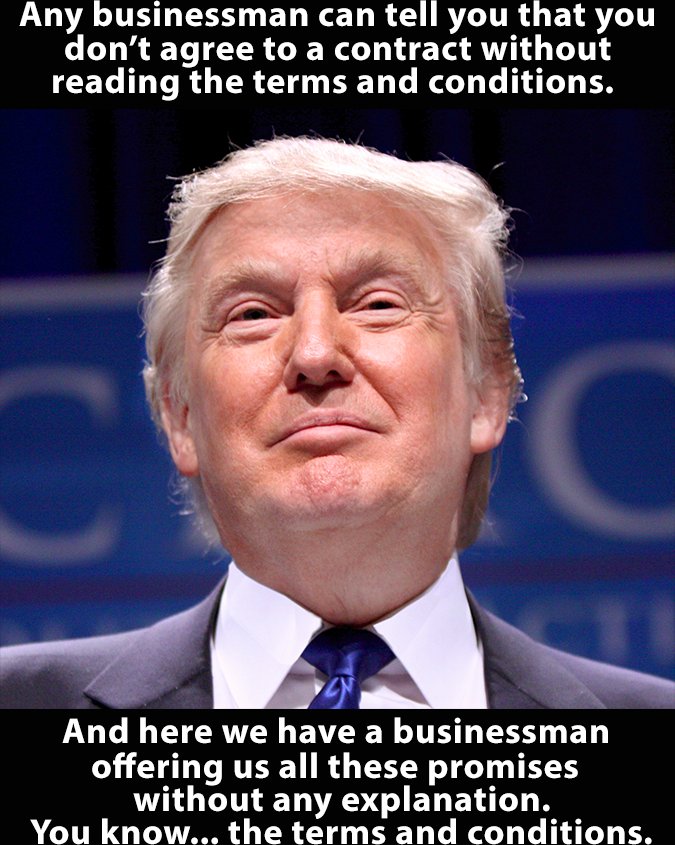 UrbanScouter's tweet image. #Trump Always read the fine print.