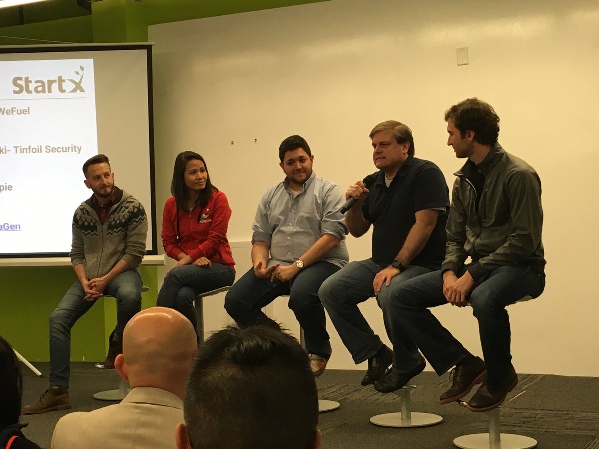 StartX's tweet photo. #StartXfounder(s) @WeFuelUSA  @tinfoilsecurity  @gigageninc  @getmagpie  Thanks for sharing your experiences tonight https://t.co/AndedLZ8nd