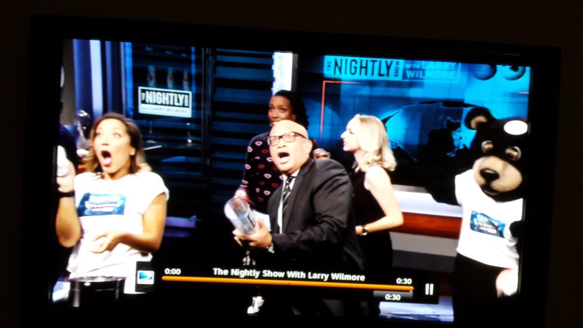 bugcar1's tweet photo. @robinthede @nightlyshow I guess Larry hit something good. #blackreact https://t.co/X2rESrFfpM