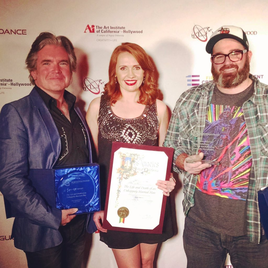 LifeandDeathPic's tweet photo. Holy shnikes!!! We just won Best Comedy Feature &amp; Best Director @NoHoCineFest. https://t.co/hitSg1NlQv