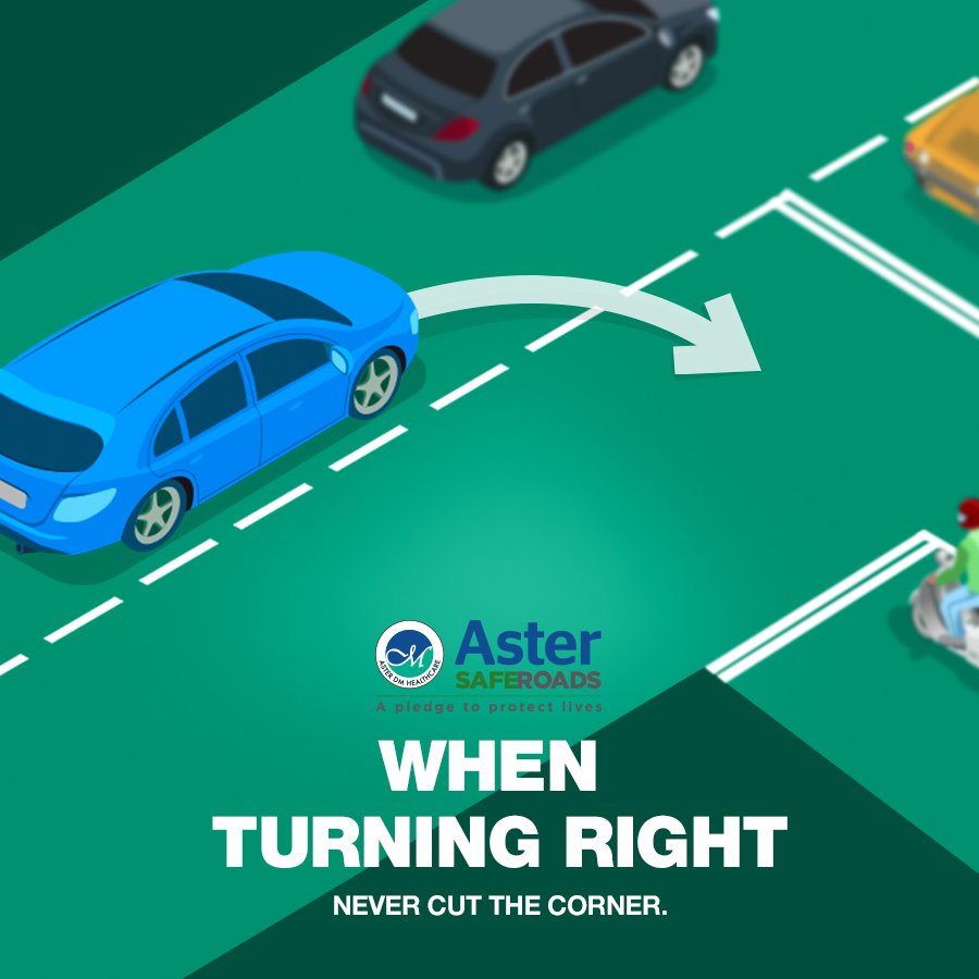 AsterSafeRoads's tweet photo. #iPledge to never cut the corner when turning right #AsterSafeRoads https://t.co/zHcIe36HXB