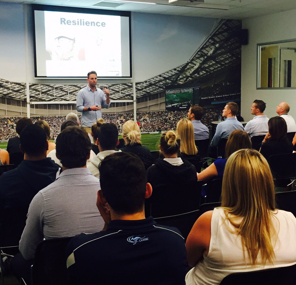 NRLWelfed's tweet photo. A privilege for the @nrl @NSWRL @CountryRL staff to listen to Hugh from @ResilienceP today a #dis moment 👍😀 https://t.co/XDhu8sYl5d