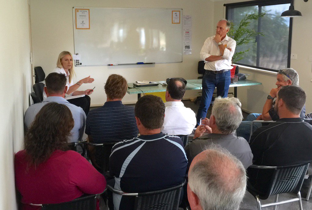Leah and Dave Cullen talk about compost quality <a href="/CWiseAustralia/">C-Wise</a> local government open day at Nambeelup today