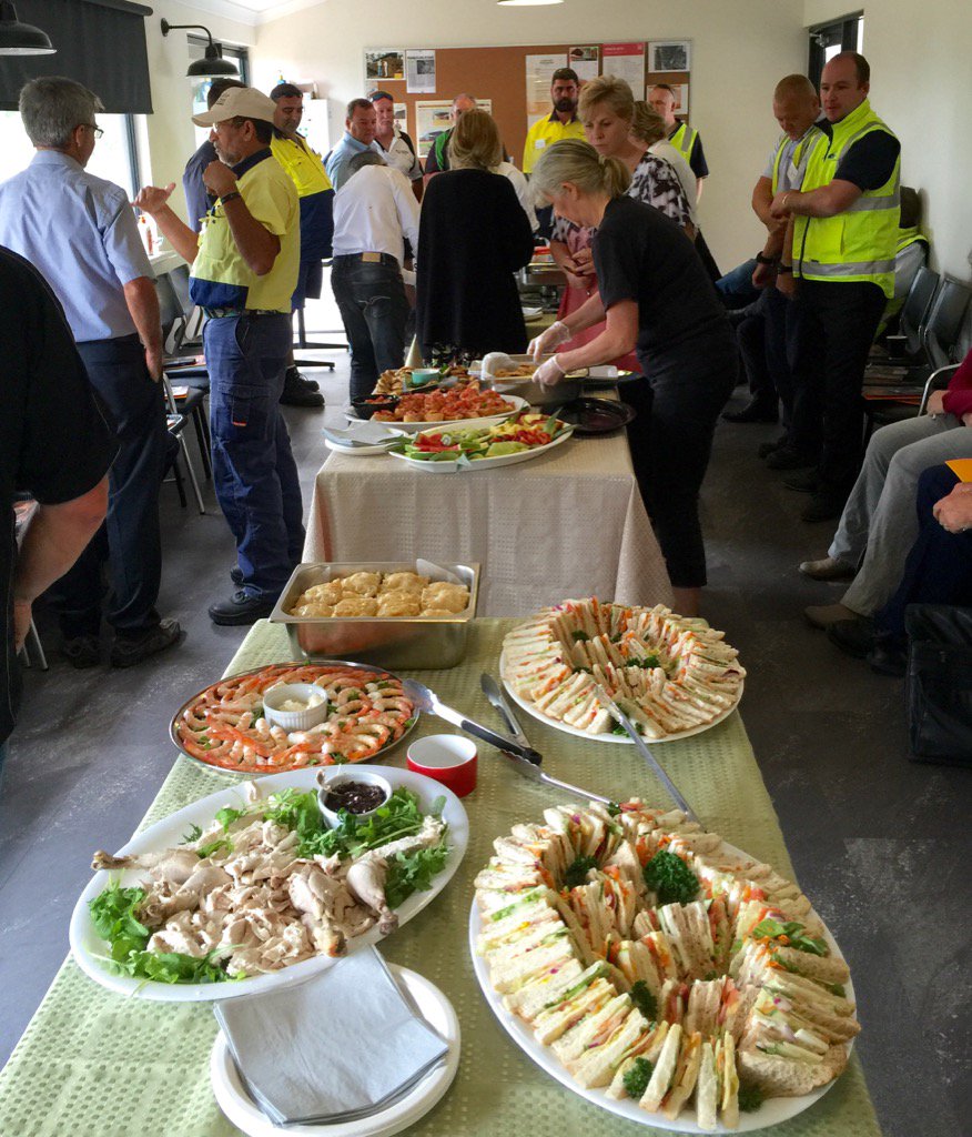 Lunch is served at the Keeping it Green open day at <a href="/CWiseAustralia/">C-Wise</a>. Everyone just keeps talking.