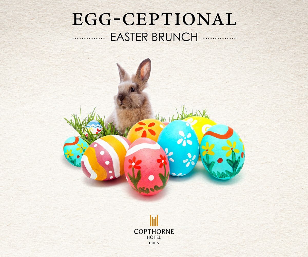 CopthorneDoha's tweet photo. Follow the bunny on easter Sunday for Brunch at Choices! #millenniumhotels #easterindoha #doha #qatar #dohaexpat https://t.co/hK04F0aLGa