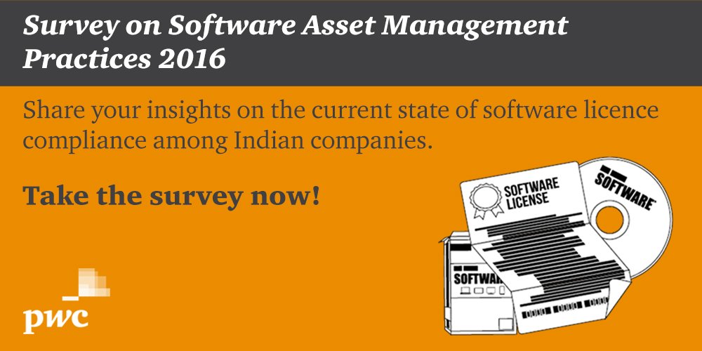 PwC_IN's tweet image. Hw serious is #IndiaInc abt #SoftwareLicence compliance? Take our survey to share your views pwc.to/1RyE2li