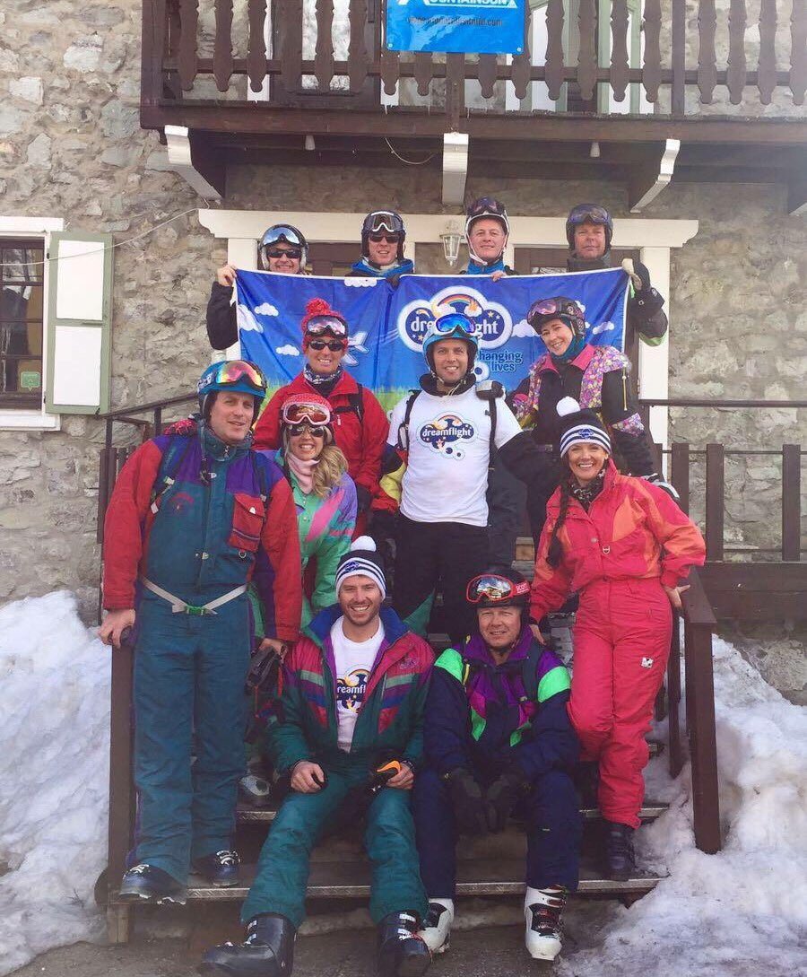 Ready to go and ski the height of Everest in one day, rocking your 80's style ski suits Good luck and Thankyou