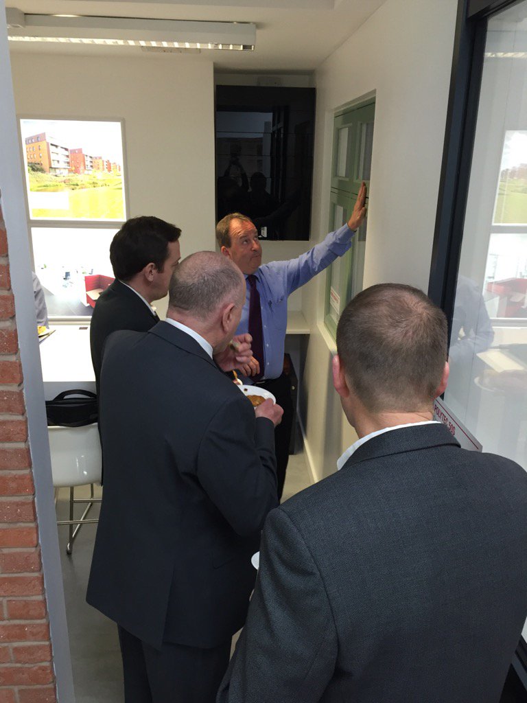 The #passivhaus open day at @REHAUhub is finally here, <a href="/Oneill1Kevin/">Kevin O'Neill</a> showing the Flush Casement