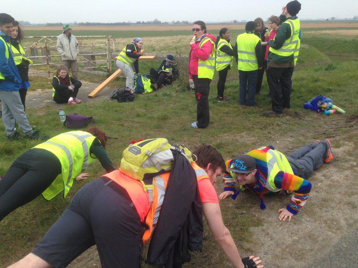 KetteringLeg's tweet image. Press up challenge at our ice cream stop, they are going to do 10 push up for each mile we walk #sx2016