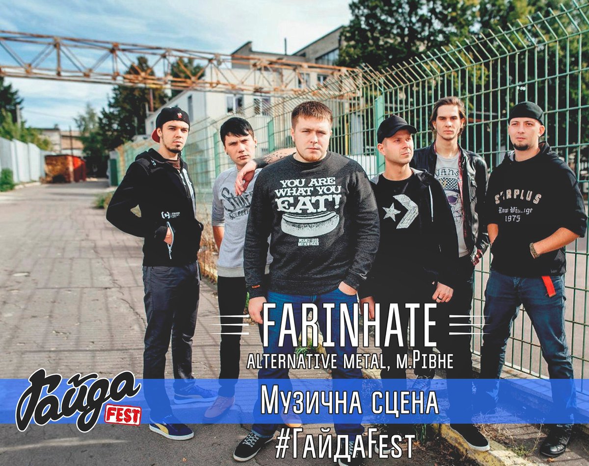 GaydaFest's tweet photo. Гурт "FARINHATE" на музичній сцені ГайдаFest – альтернатив-метал команда з Рівного. 

 #Farinhate на #ГайдаFest https://t.co/zN0IBV2Gw5