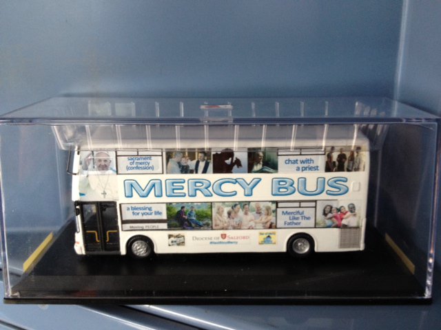 SalfordDiocese's tweet photo. A mini Mercy Bus commissioned by the driver and presented to @FatherFrankie on Saturday! #NextStopMercy https://t.co/z84pBsKWu2