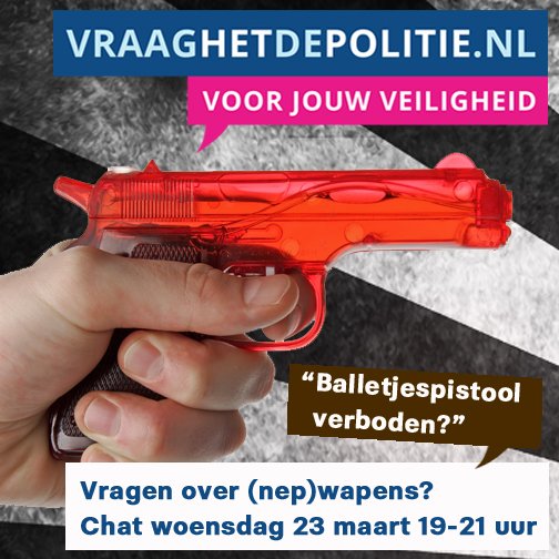 Speelgoedwapens strafbaar? Stel al jouw vragen over (nep)wapens in de chat op bit.ly/1EfjcMo van 19-21u.