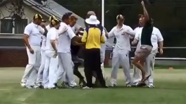 7Sport's tweet photo. Aussie club cricketer sparks crazy scenes with grand final hat-trick. WATCH: https://t.co/G3bOcyivMe https://t.co/BDFoXsMZ3v