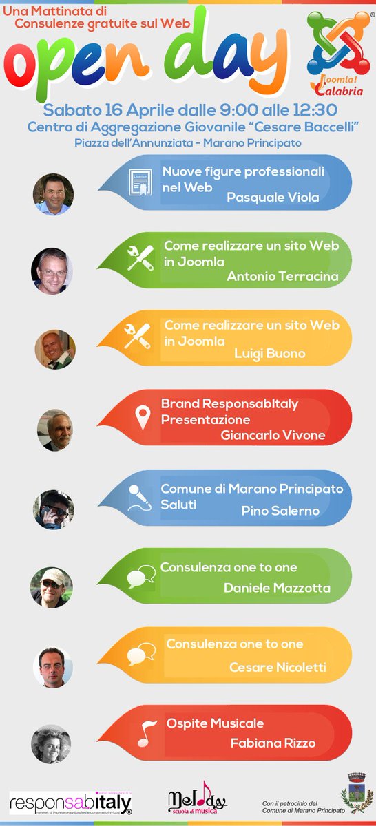 JoomlaCalabria's tweet photo. 16 Aprile 2016. Una mattinata di consulenze gratuite sul web #joomla #joomlacalabria #formazione #gratuito https://t.co/49gZ75UpdQ