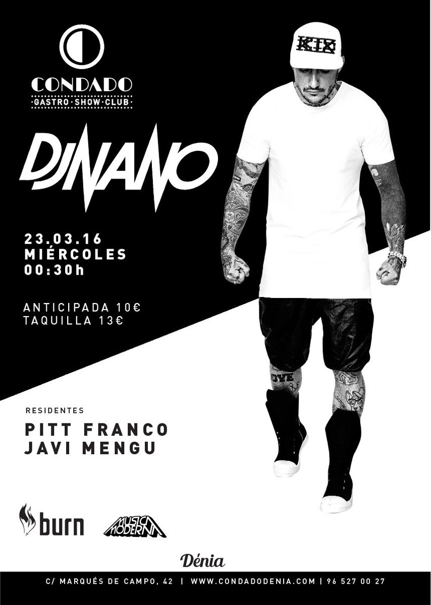 DjNanoInfo's tweet photo. ¡Hoy @djnanoshow estará en @condadodenia (Denia) poniendo ritmo a esta noche de miércoles! @PittFranco @JaviMengu https://t.co/LD8S6sEs22