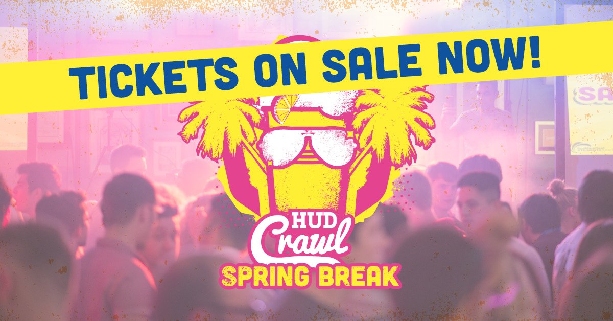 HuddersfieldSU's tweet photo. The last #Hudcrawl of the term is a biggie! https://t.co/me5I1FLJ7x Tickets for #HudSpringBreak on sale now! https://t.co/kP1D3kITdO