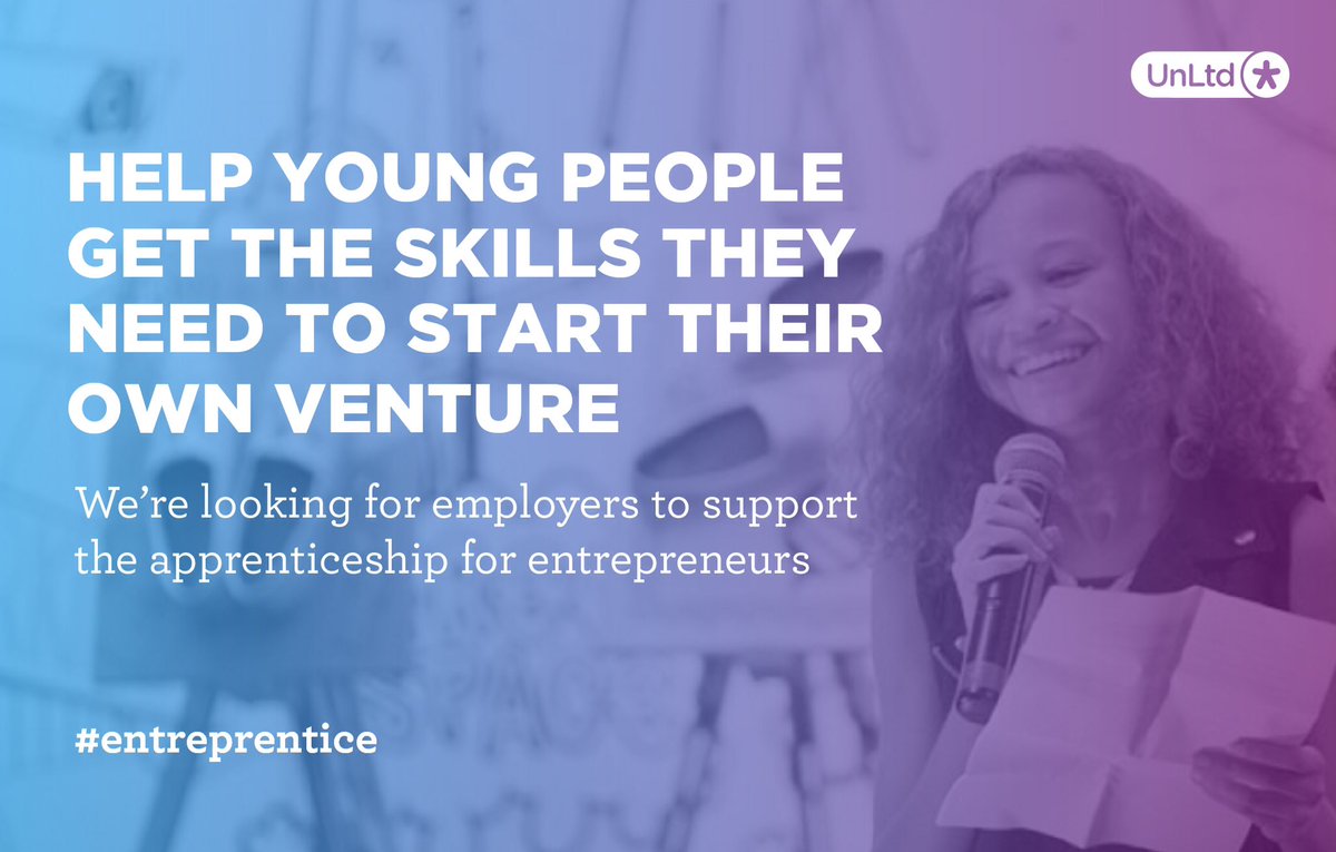 UnLtd's tweet photo. New apprenticeship offers aspiring entrepreneurs a real chance to make it #entreprentice 
https://t.co/NigYJ8Pp57 https://t.co/gLMc170Yef